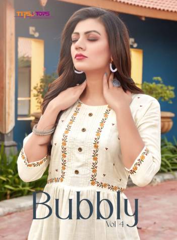 Bubbly Vol 4 By Tips & Tops Fancy Rayon Summer Wear Kurti Collection